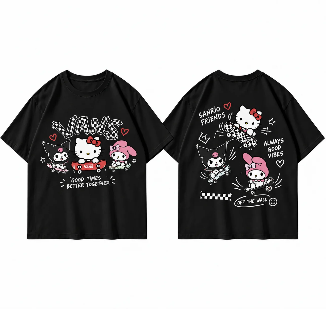 Unisex Men's Women's Sanrio Hello Kitty Pompompurin Cinnamoroll Graphic Print T Shirt White Kawaii Streetwear Short Sleeve Top