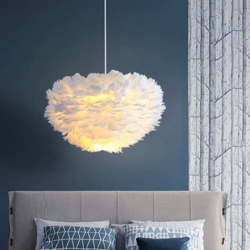 Imagem -05 - Nordic Led Feather Pendant Lights Crianças Princesa Quarto Pendurado Lustres Home Living Sala de Jantar Decoração Modern Art Lamp