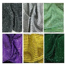 ViaPhil Sampling Bling Bling Glitter Crystal Rhinestone Glitter Fabric 30x30cm On Sewing Fabric Polyester/Spandex Stretch