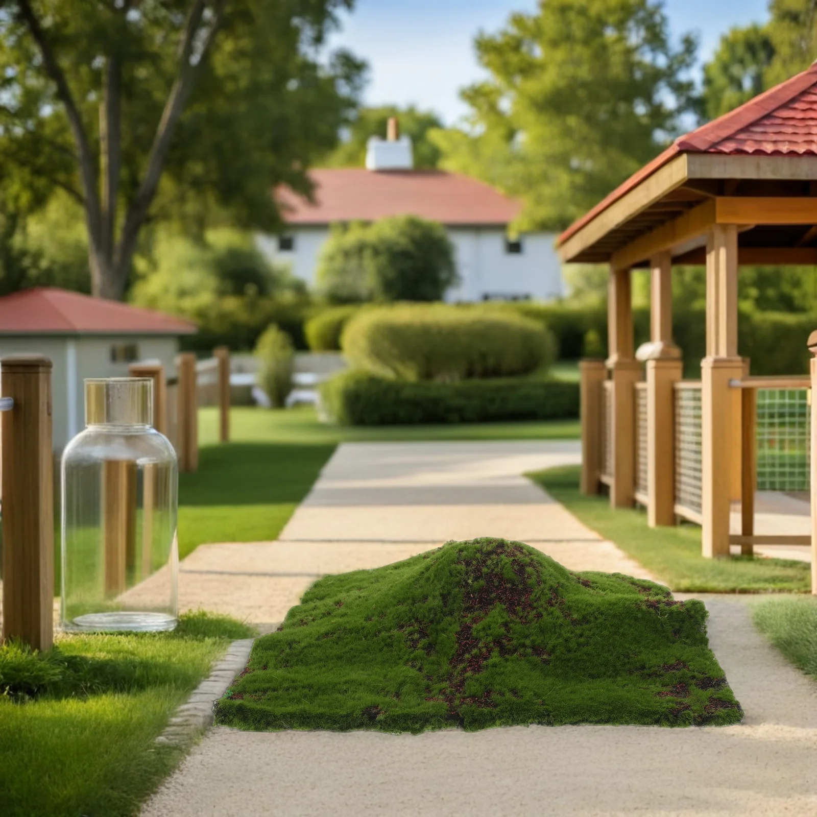 

Simulation Artificial Moss Mat Fake Grass Rug 11.8x11.8 Inch Realistic Decorative Moss Turf Lawn Carpet Wedding Backyard Balcony