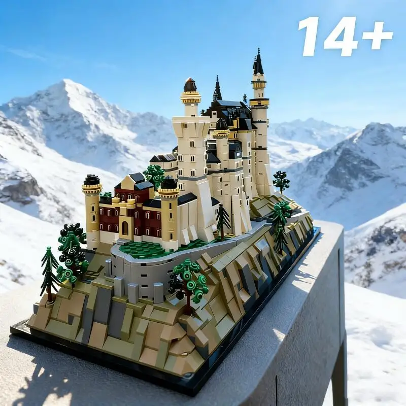 

2026 3455PCS Neuschwanstein Castle Architectural Model Kit 21063 European Castle Forest landscape block Set for Adults Gift