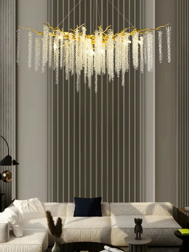 Imagem -04 - Crystal Chandelier For Living Room Luzes de Led Modernas Luz do Quarto Estilo Luxuoso Iluminação do Restaurante