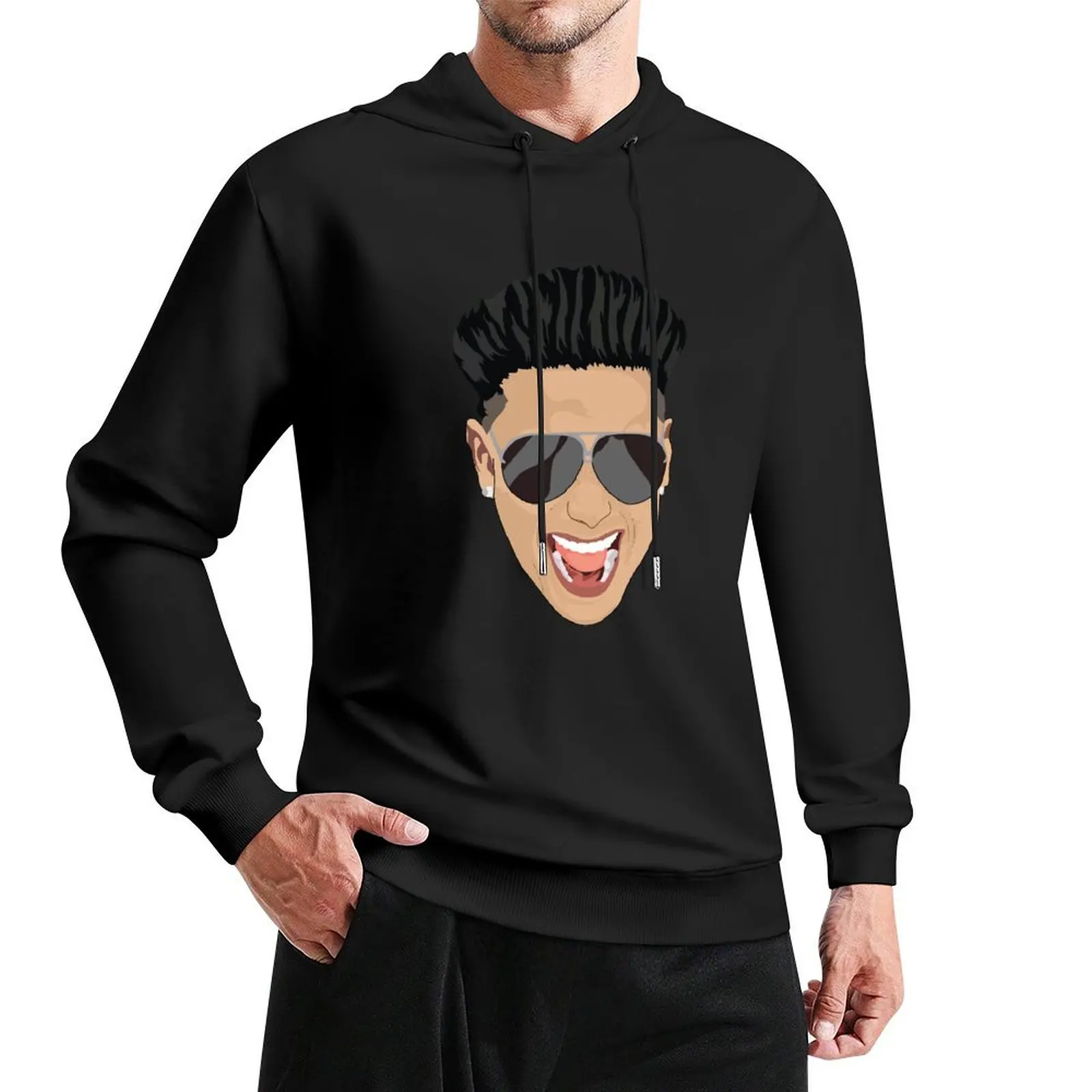 

Pauly D Face sticker as seen on Jersey Shore Family Vacation Pullover Hoodie men clothing hoodie graphic