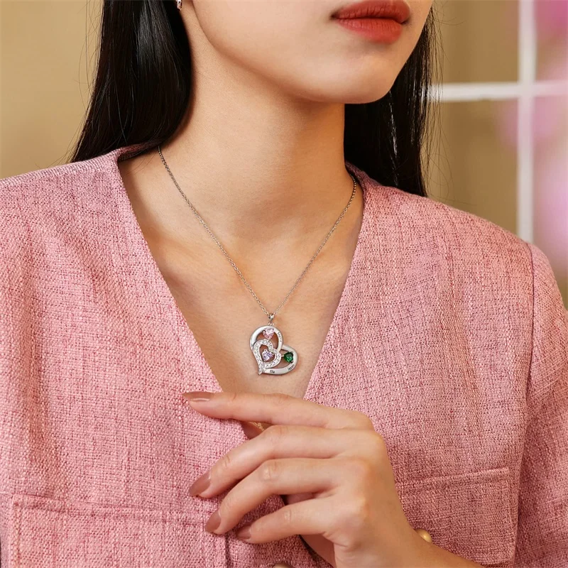 شخصية أسماء قلادة لأم القلب جوهرة الميلاد قلادة للنساء مخصص اسم الأم قلادة هدايا عيد ميلاد عيد الأم