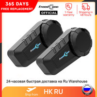 Freedconn Motorcycle Helmet Headset Stereo Bluetooth Intercom Hands Free 6 Riders 1000M Waterproof Music Share FM Speaker