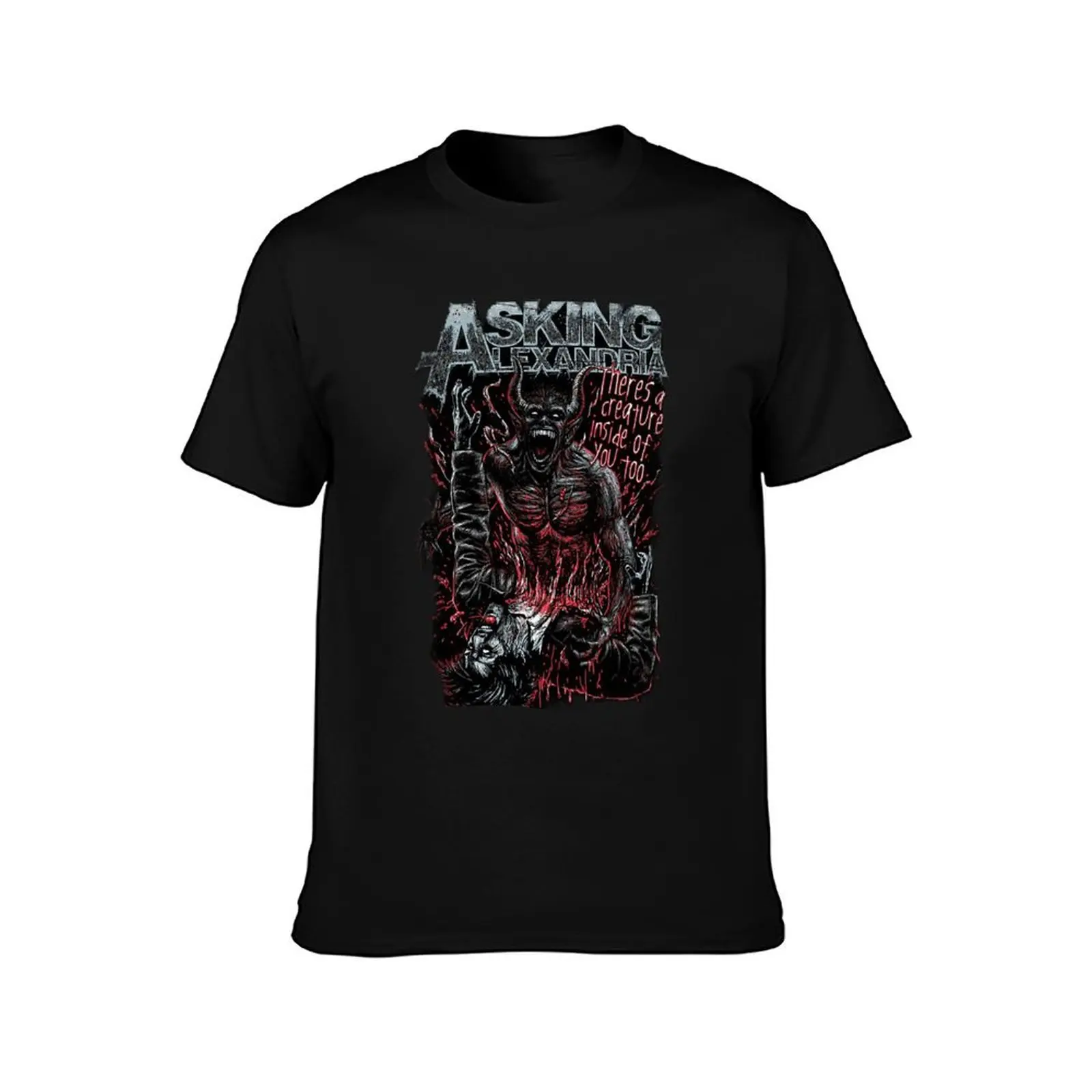 Asking Alexandria T-Shirt Simple Solid Color Crew Neck Tee T-Shirt