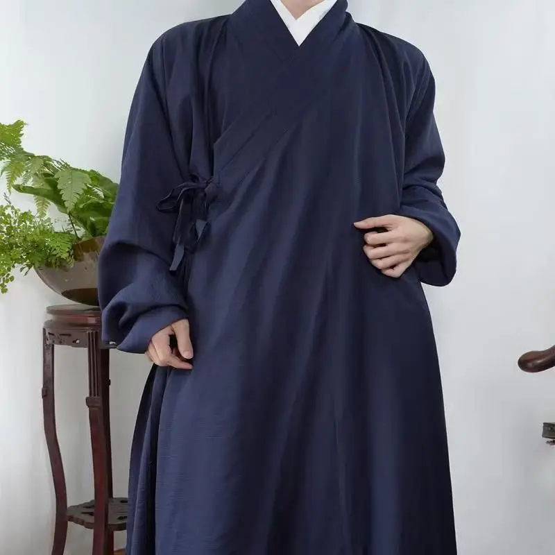 

Chinese Style Traditional Ming Dynasty Solid Color Hanfu Spring Summer ross Collar Costume Student Cosplay Long Robe Gown Party
