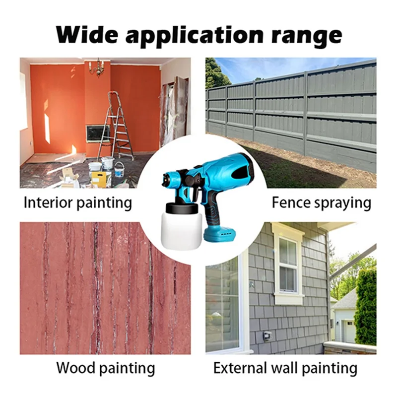 

L33A_Электрический пистолет-распылитель, беспроводной распылитель краски, мощный электрический распылитель краски для Makitas, батарея 18 В, 1 л, зарядный дисплей