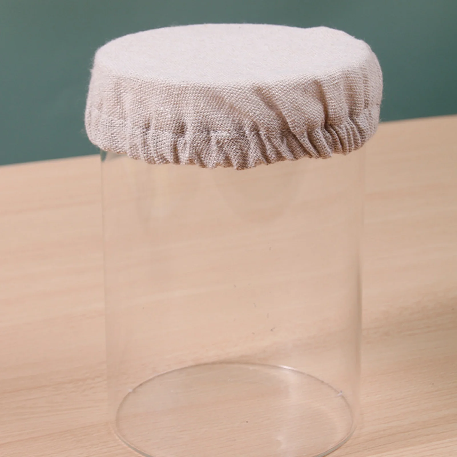 5pcs Sourdough Starter Jar Cloth Covers Linen Breathable Sourdough Jar Covers Universal Fit Multi Purpose for 3-4 inch Jar Mouth