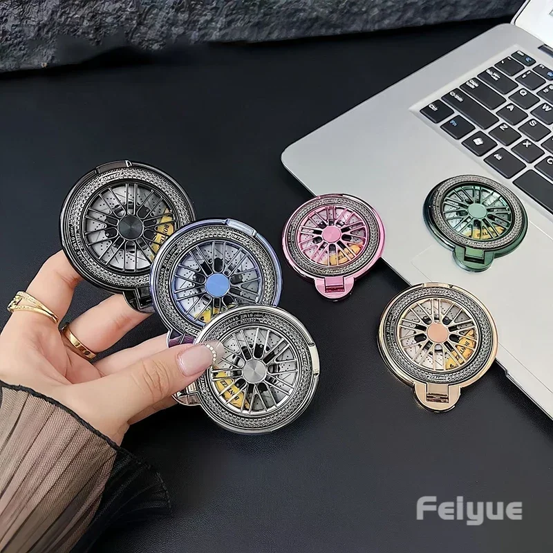 

Cute Electroplating Gyroscope Plating Finger Ring Holder Stand Grip 360 Rotating For Mobile Phone Back Sticker Socket Bracket