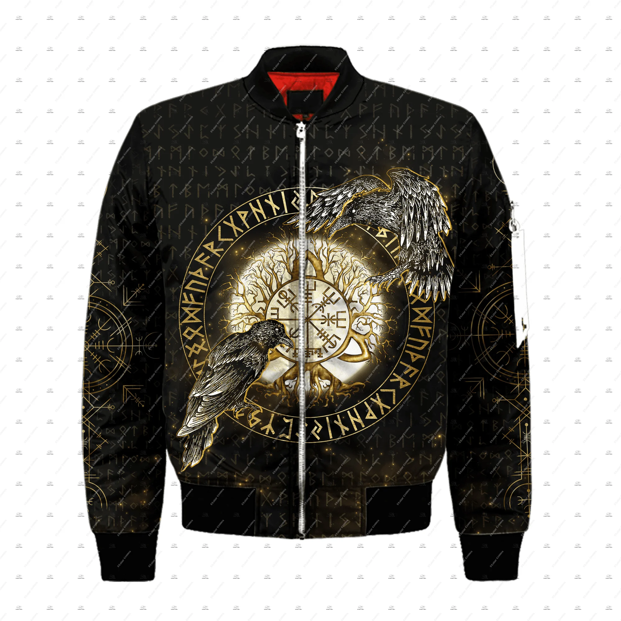 

NewFashion Valhalla God Odin Warrior Wolf Fenrir Tattoo Vintage Retro Winter Overcoat 3DPrint Windbreaker Casaul Bomber Jacket Q