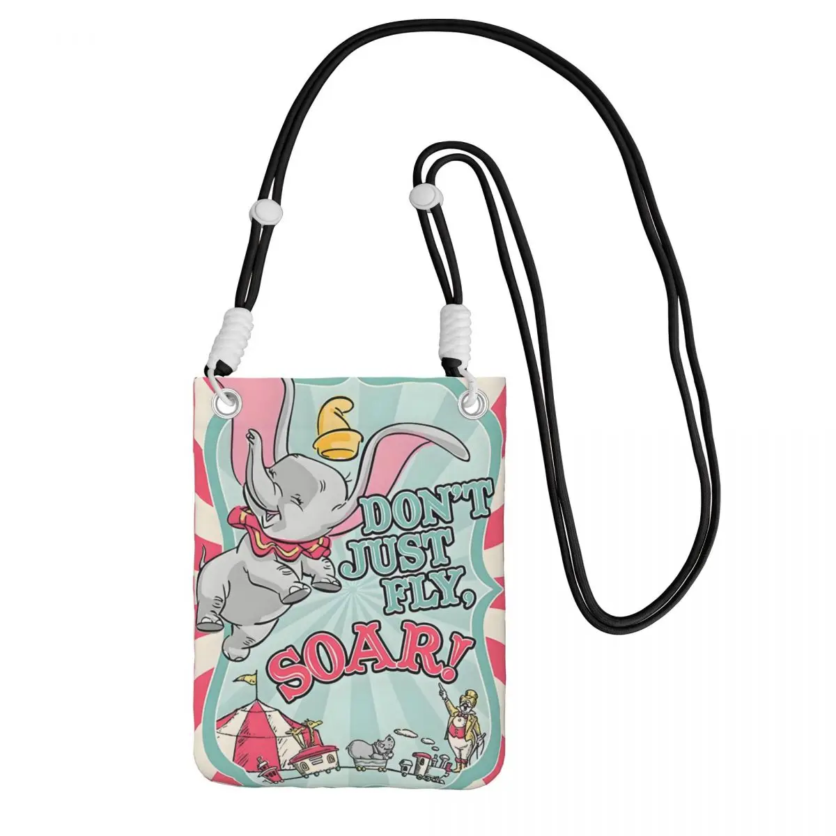 

Крутая сумка для мобильного телефона Dumbo на заказ для женщин и мужчин, анимированная музыкальная сумка через плечо для путешествий, регулируемая длина