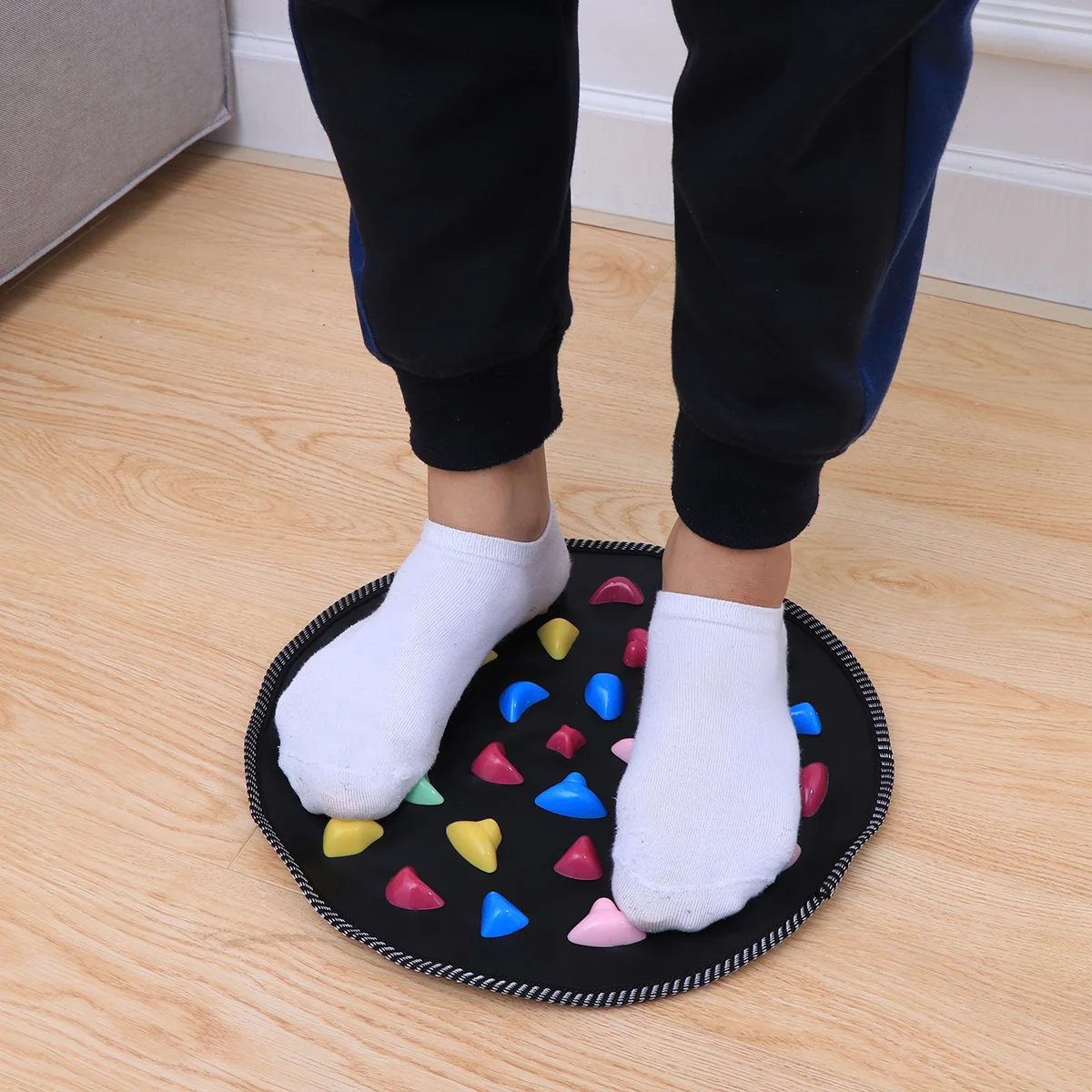 Stone Foot Massage Mat Round Foot Leg Pain Reliever Acupressure Walk Massager Mat Pad massage pad foot massage pad