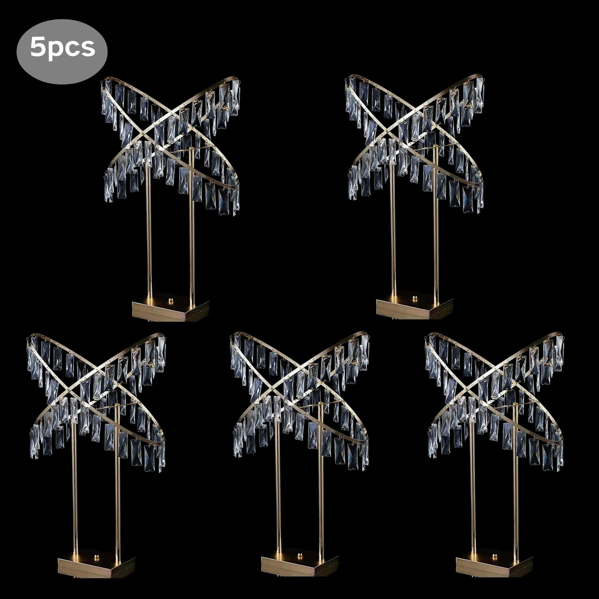 5 Stück Metall-Kreuz-Design Hochzeits-Blumenständer (77 cm hoch) – Tischdekoration für Hochzeitsfeiern, Verabredungen und Veranstaltungen – Detail 2