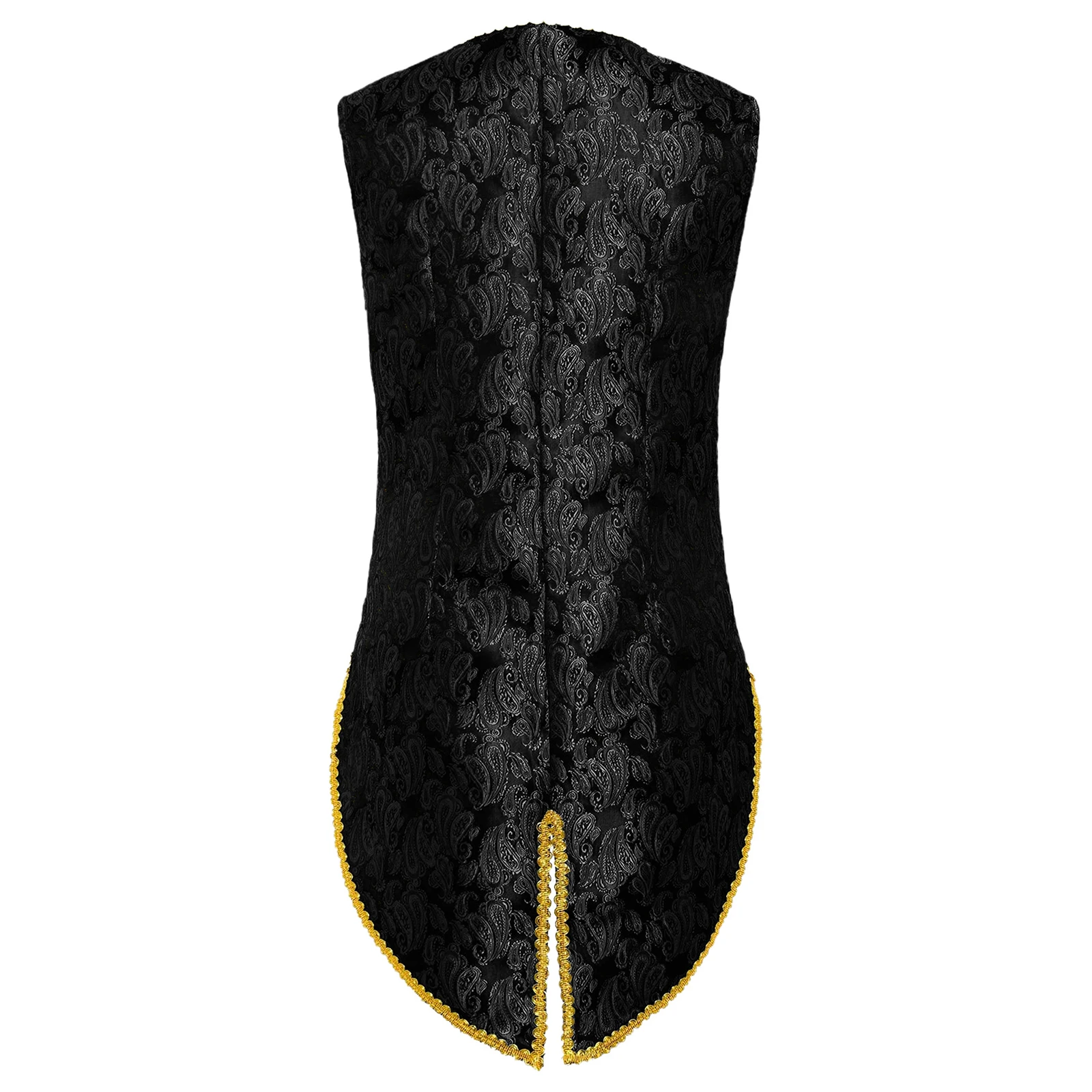 Boys Medieval Renaissance Costume Halloween Steampunk Victorian Prince Gothic Tailcoat Jacket Gold Trim Embroidery Retro Vest