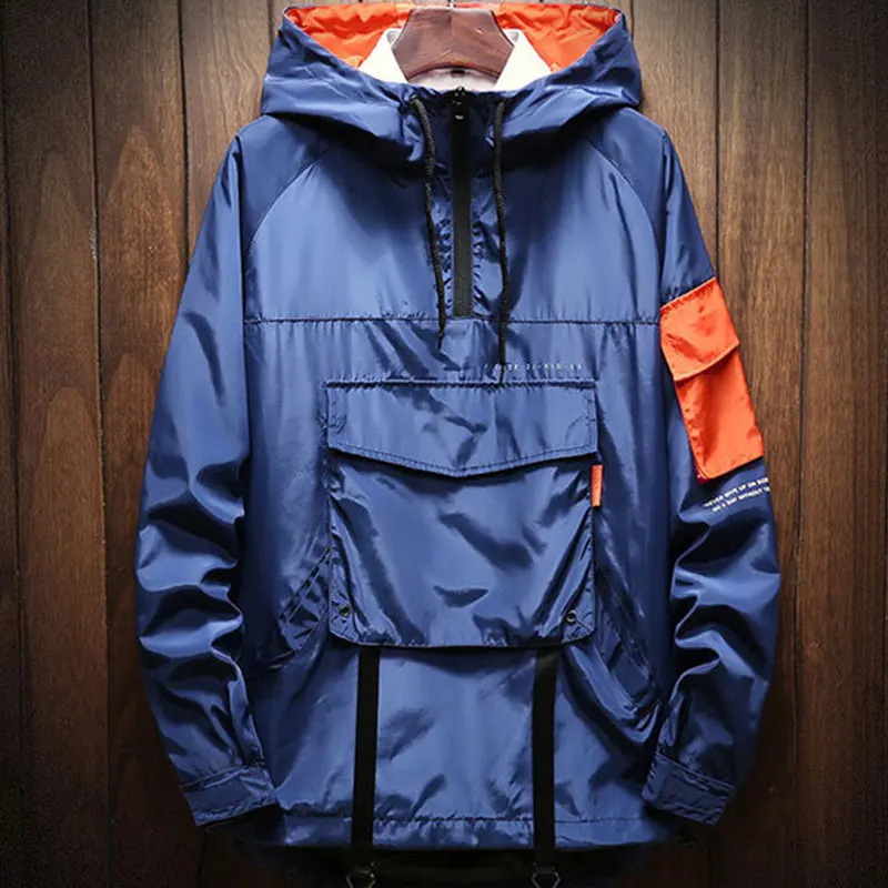 2023 New Men's Pullover Hooded Windbreaker Jacket Outdoor Sports Jacket Waterproof Lightweight Windbreaker Jacket