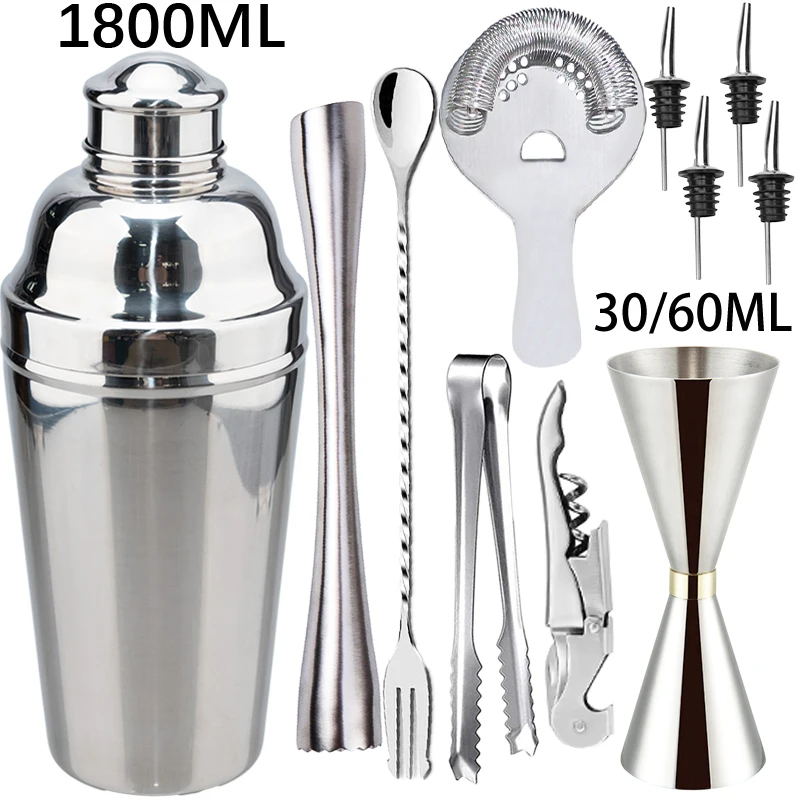 New Boston Stainless Steel Cocktail Shaker Mixer Wine Martini Shaker For Bartender Drink Party Bar Tools Set