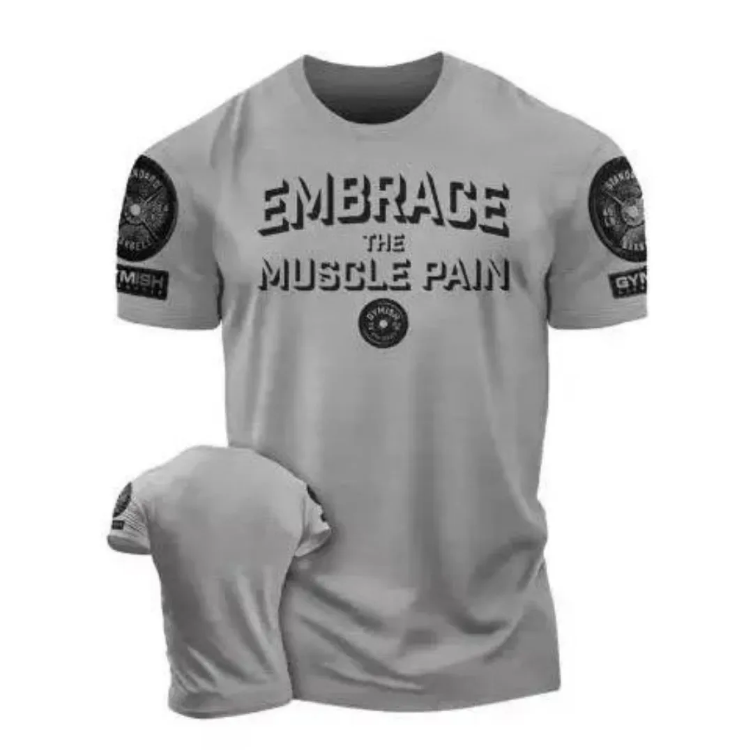 2025 صيف جديد تي شيرت رجالي ثلاثية الأبعاد إلكتروني طباعة الصيف جولة الرقبة اللياقة البدنية التدريب تنفس أعلى