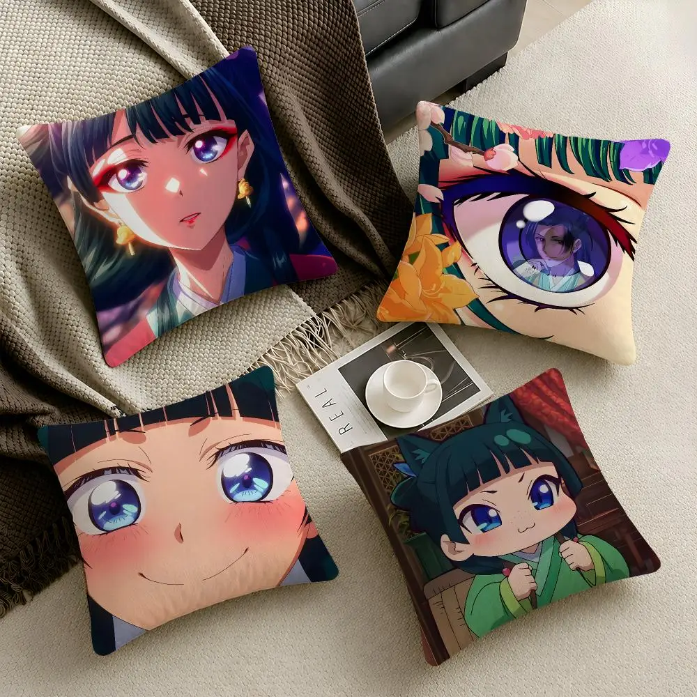 Anime Maomao Cute Japanese Cushion Cover  Throw Pillow Soft Short Plush Cozy Durable Colorfast For Sofa Bedroom Home Decor Gift