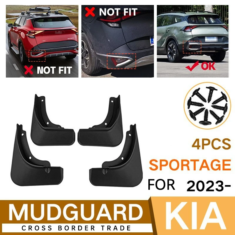 For Kia Sportage 2023-2024 Car Mud Flaps Durable Splash Guards Custom Fit All-Weather Protection Modification