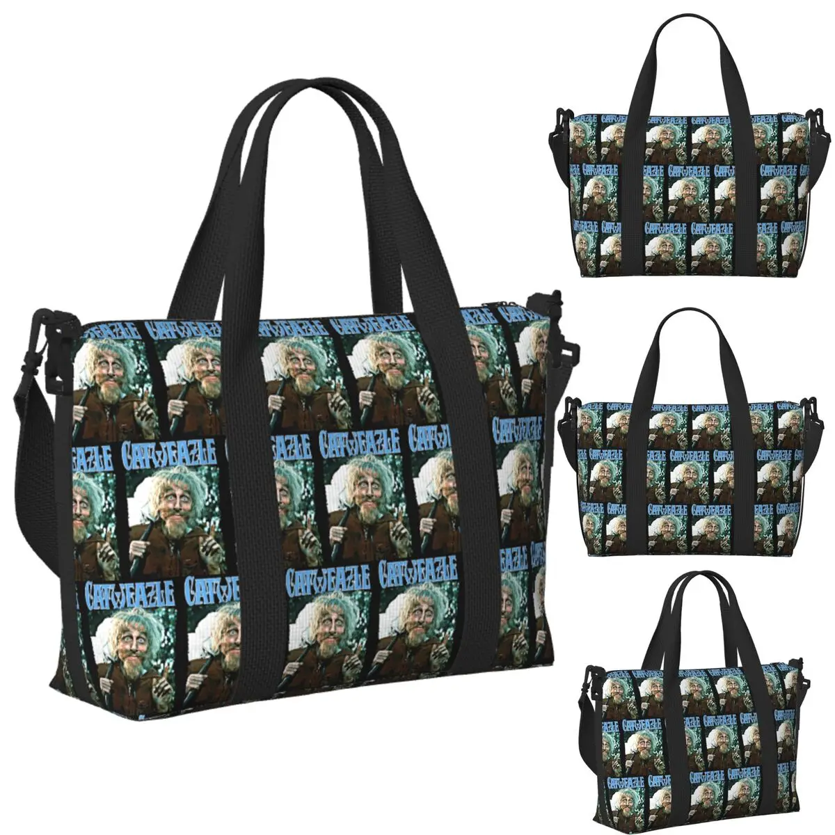 

Custom Catweazle Transparent Beach Travel Bag Large Capacity Tote Bags for Gym Yoga Women Shopping Duffle Shoulder Bag