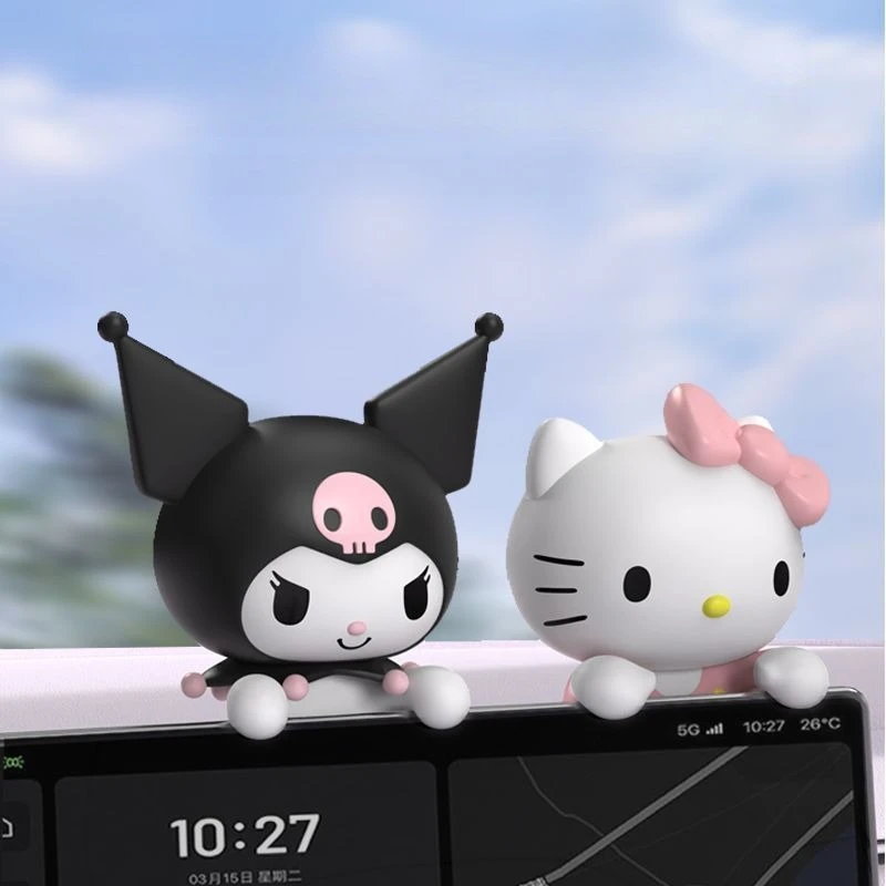 

Оригинальная плюшевая игрушка Sanrio Kuromi для приборной панели автомобиля, милая мультяшная фигурка, аксессуар для центральной консоли, новинка