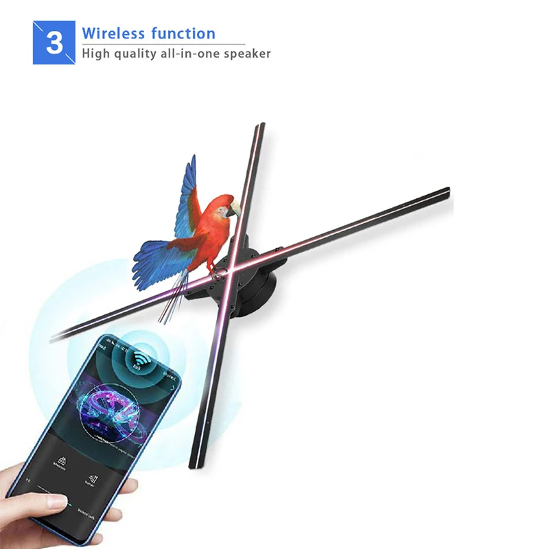 Hologram Projector 3d Holographic Advertising Display 65cm 3D Fan