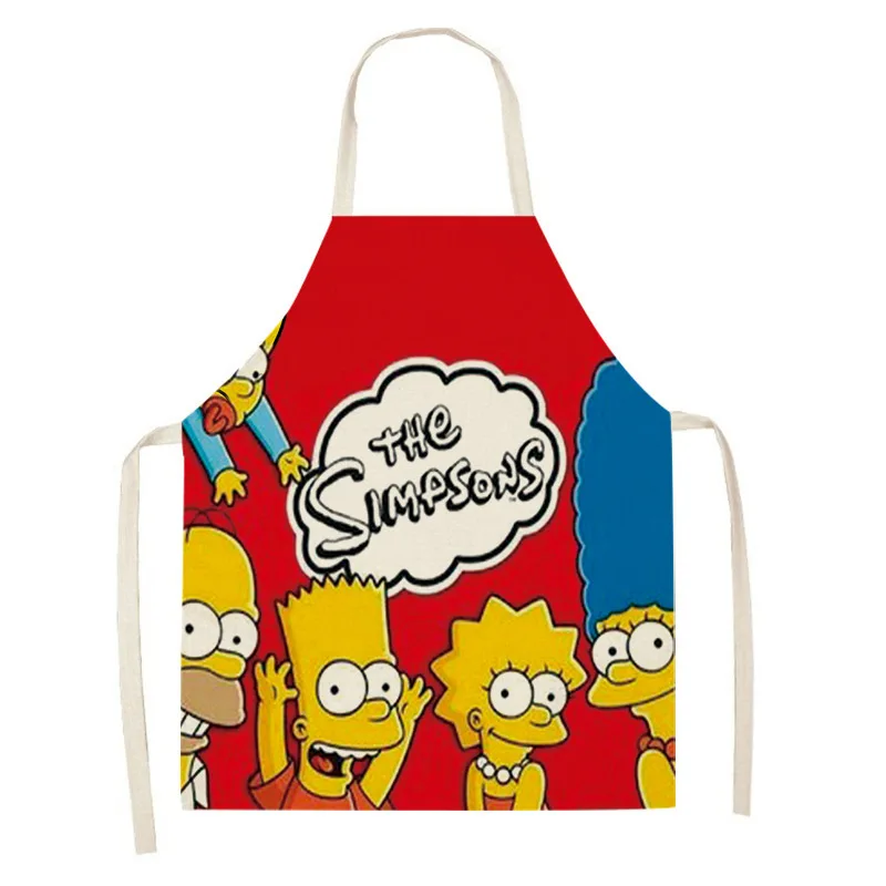 Simpsons Homer Fashion Kitchen Aprons for Woman Men Chef Work Apron for Grill Restaurant Bar Shop Cafes Linen Breathable Aprons