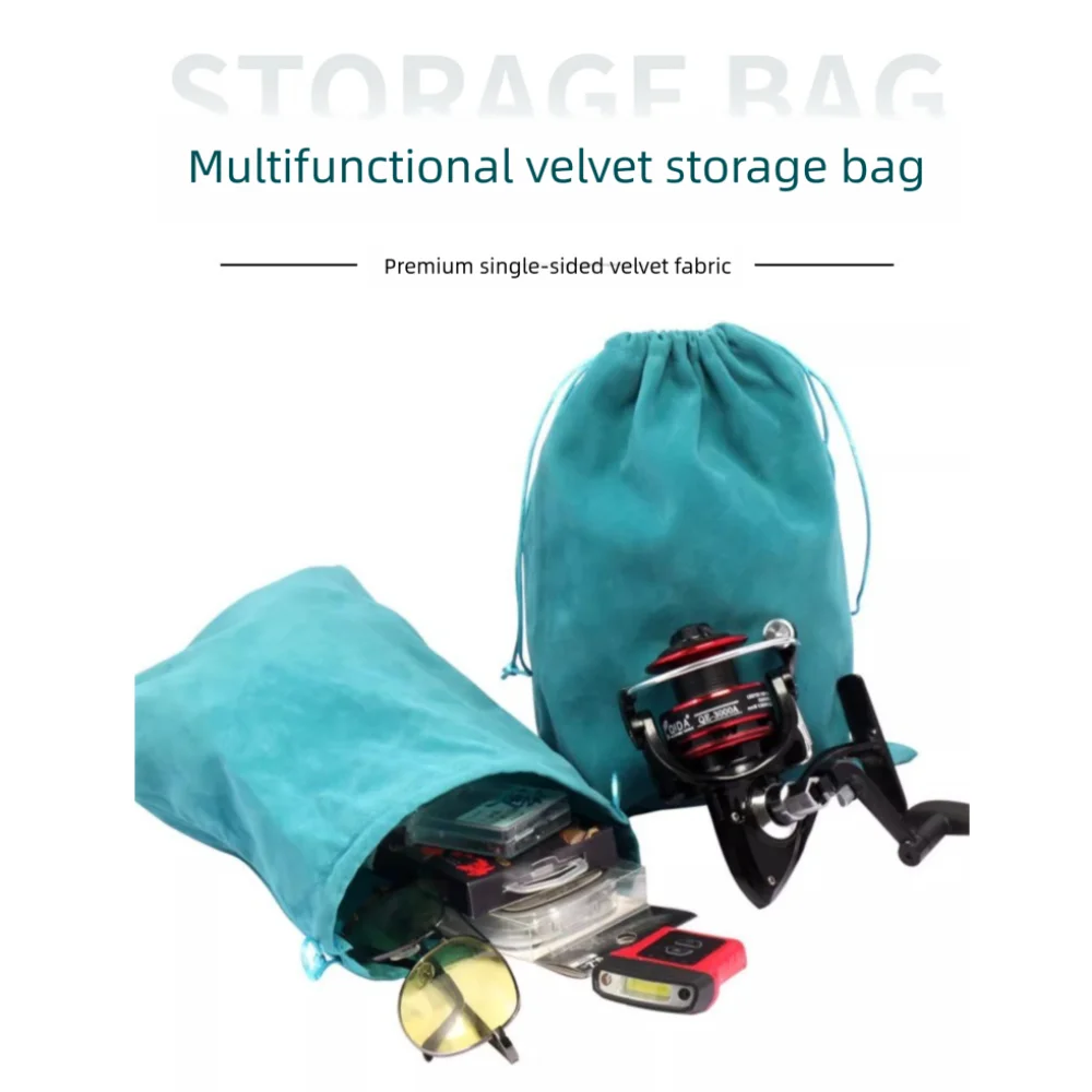 

Storage Bag Portable Fishing Tackle Accessories S M L Drawstring Fishing Reel Bag Wheel Storage Reel Protect Bag Travel