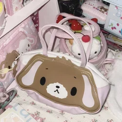 New Kawaii Cute Sanrio Sugarbunnies Bag Pink Double Sided Pu Handbag Single Shoulder Bag With Large Capacity Ins Gift For Girls