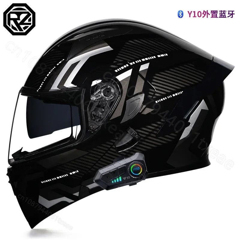 ORZ Motorcycle Helmet Bluetooth Double Lens Full Face Helmet Motocross Helmet DOT Approved Moto ciclistas Capacete Cascos Moto