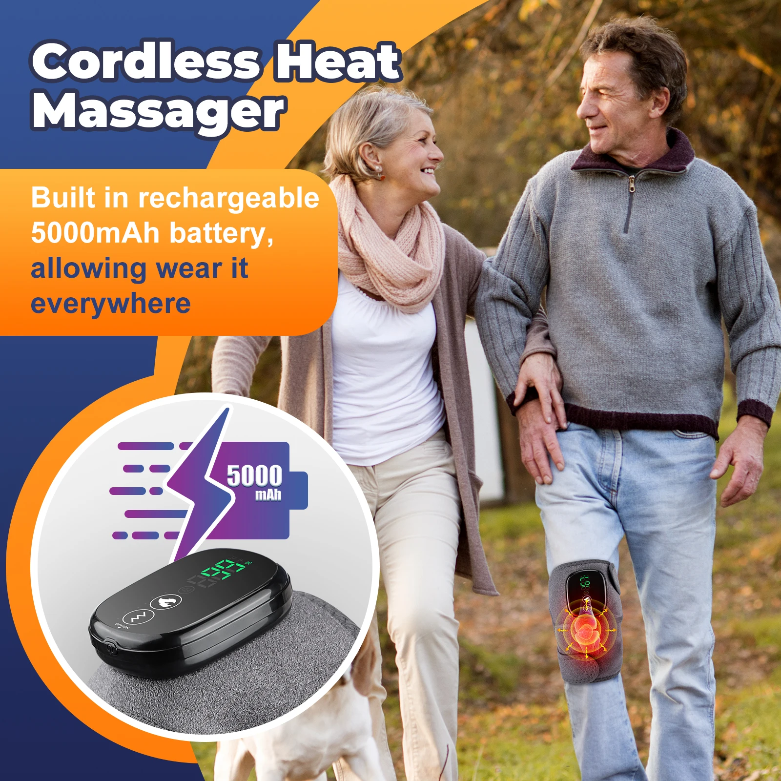 

【US WAREHOUSE】Electric Heated Knee Massage Physiotherapy Pad Massager Shoulder Elbow Knee 3-speed Hot Compress Relax Muscle
