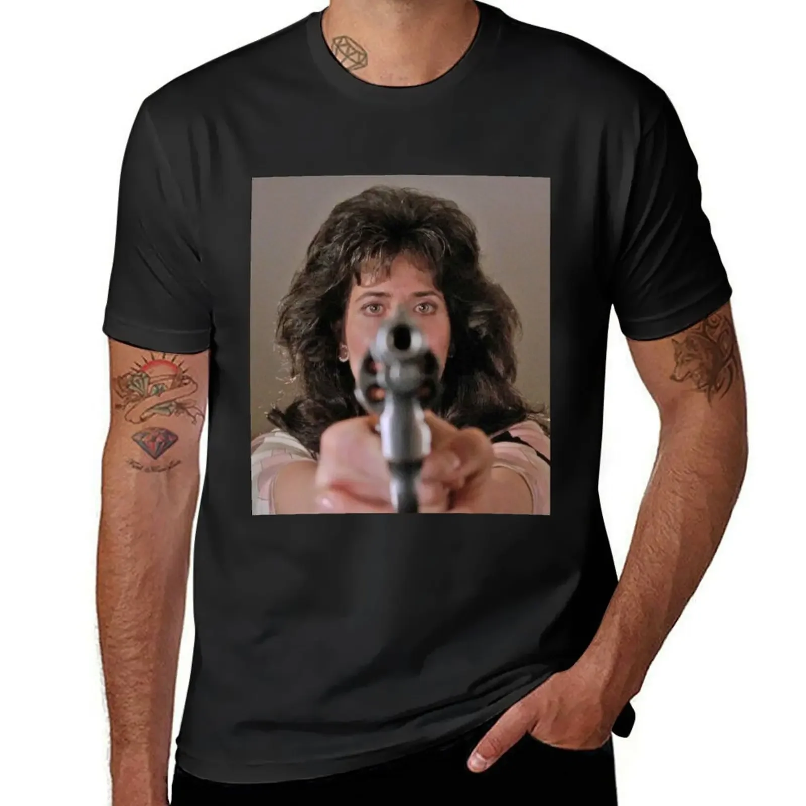 Goodfellas Karen Pointing Gun T-Shirt cotton graphic tees tops aesthetic clothes men workout shirt