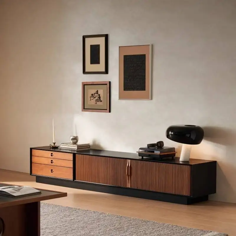 /Vintage Drawers Tv Cabinet Decoration Brown Door Storage Lounges Tv Cabinet Mid Century Nordic Fernseherschrank Furniture Home