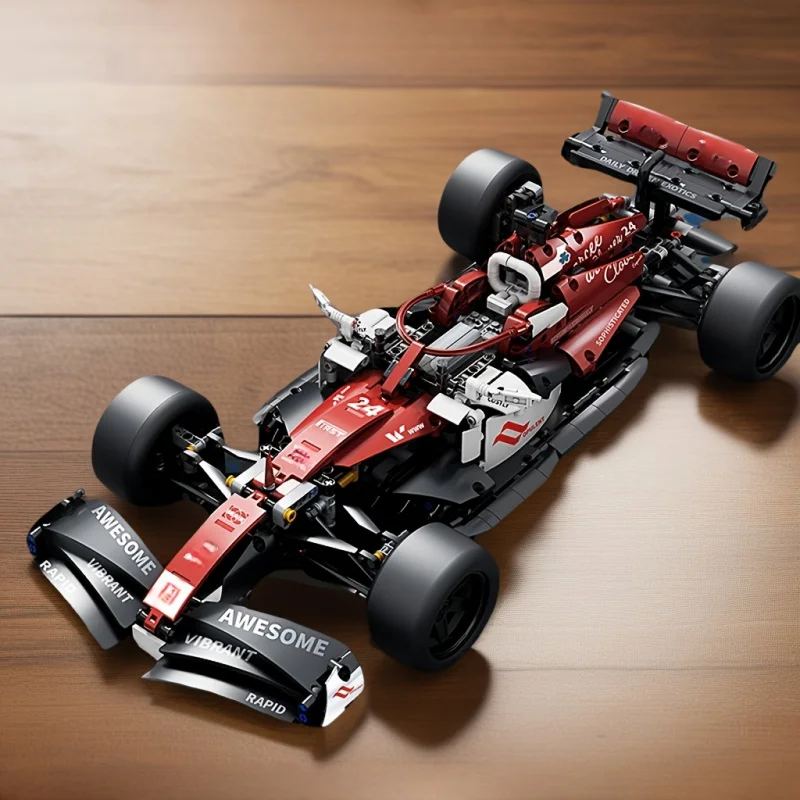 

1:10 Burgundy red Racing Car Building Blocks Set 1000PCS+, Suitable for 14+, Educational Assembled Model, Home Decoration & Gift