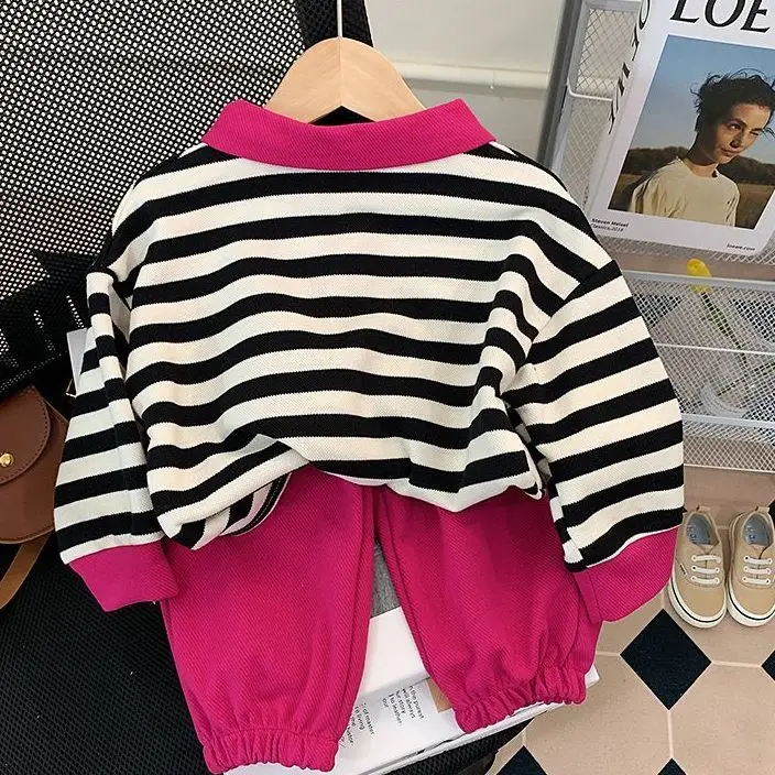 Children's Clothing Sets Striped Hoodie + Pants 2pcs Sets Baby Girl Clothes Kids Clothes for Girls Outfit Set Boys Clothes