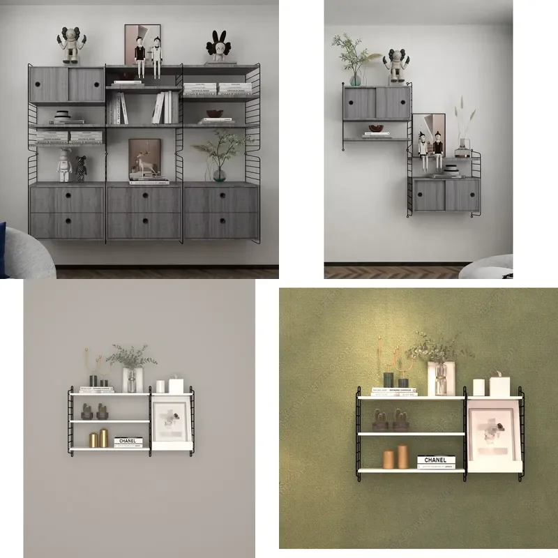 Space-Saving Wall-Mounted Bookshelf Cabinet Large Capacity Storage Water Resistant Eco-Friendly for Bathroom Home Office