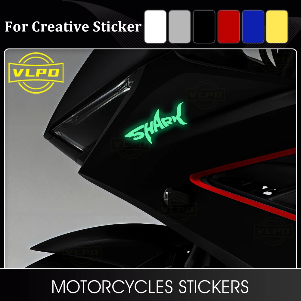 Motorcycle Glow Sticker SHARK Waterproof Decal Helmet Decoration for Honda CBR 600RR 650R Yamaha MT-07 MT-09 YZFR125 YZFR6 YZFR7