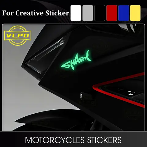 Motorcycle Glow Sticker SHARK Waterproof Decal Helmet Decoration for Honda CBR 600RR 650R Yamaha MT-07 MT-09 YZFR125 YZFR6 YZFR7
