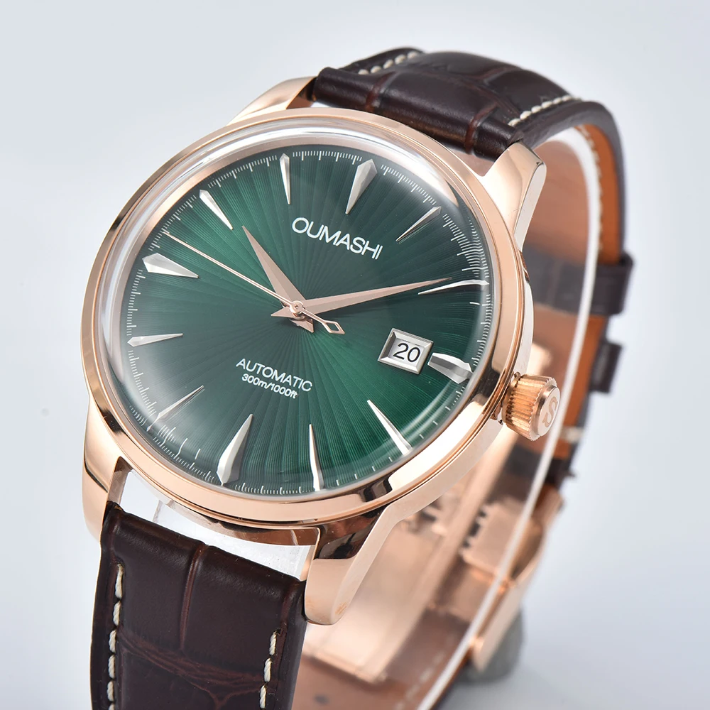 NH35 watch 40mm case 35mm Dial Hollow out cocktail style Stainless steel case and leather strap For NH35 Movement view 4
