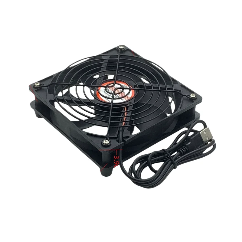 12CM USB Router TV/Broadband Set Top Box External Silent Cooling Rack 5V Optical Cooling Fan Engineering Plastics