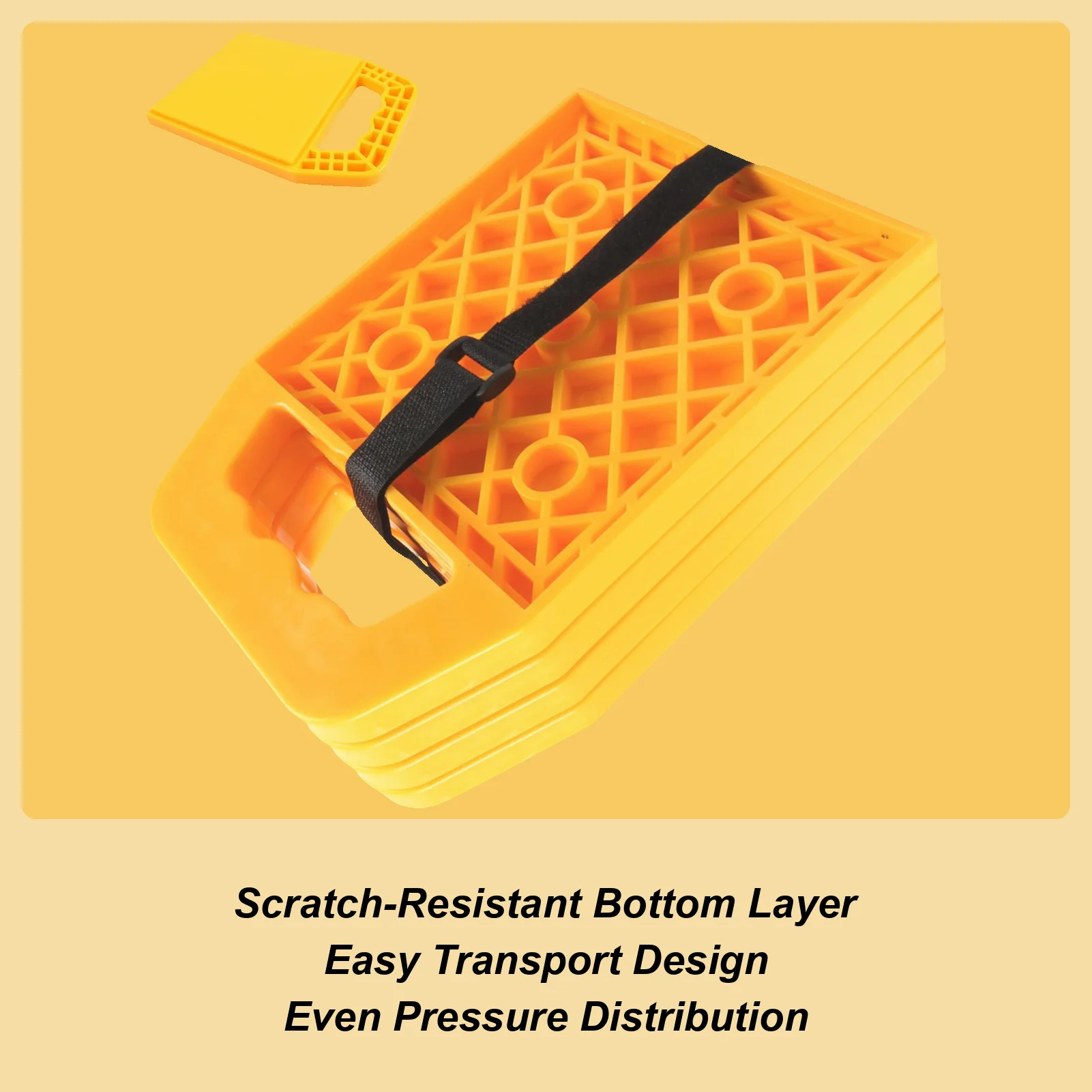 

4pcs RV Stabilizing Jack Pads Camper Jack Pads RV Leveling Blocks W/Handle Camper Stabilizer Blocks For Travel Trailer Tire Mat