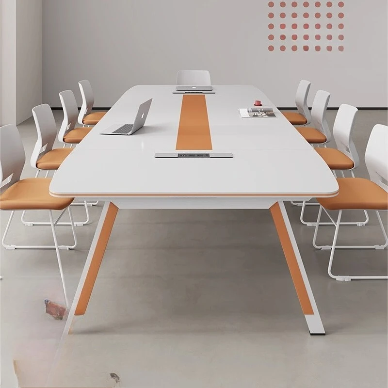 

Conference long table and chair combination, modern and simple office, long conference table, light luxury, high-end and simple