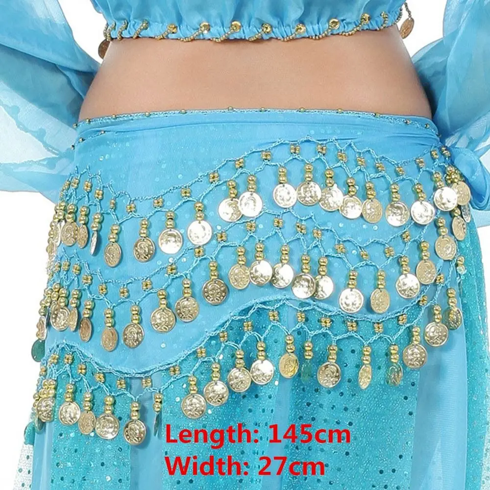 Thailandia/India/Arabo Danzatrice Gonna Donne Sexy Danza Del Ventre Hip Sciarpa Wrap Cintura Ballerino Gonna Femminile Spettacolo Costumi Paillettes Nappe