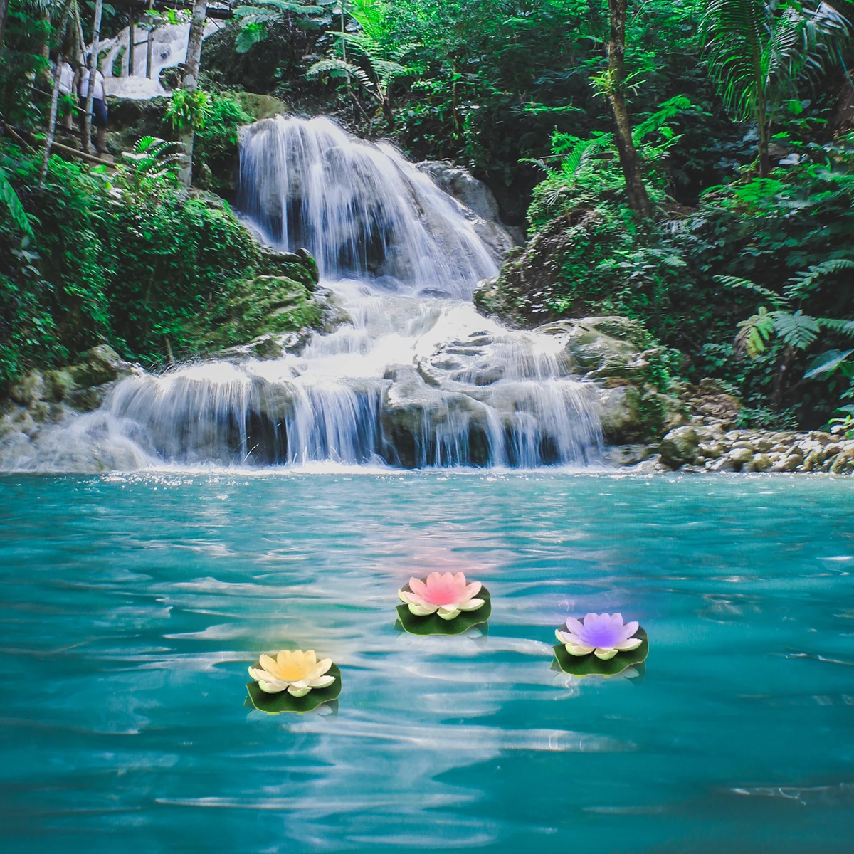 

LED Lotus Water Lamp Romantic Lotus Flower Pool Light Floating Lamp Wedding Party Festival White Colorful