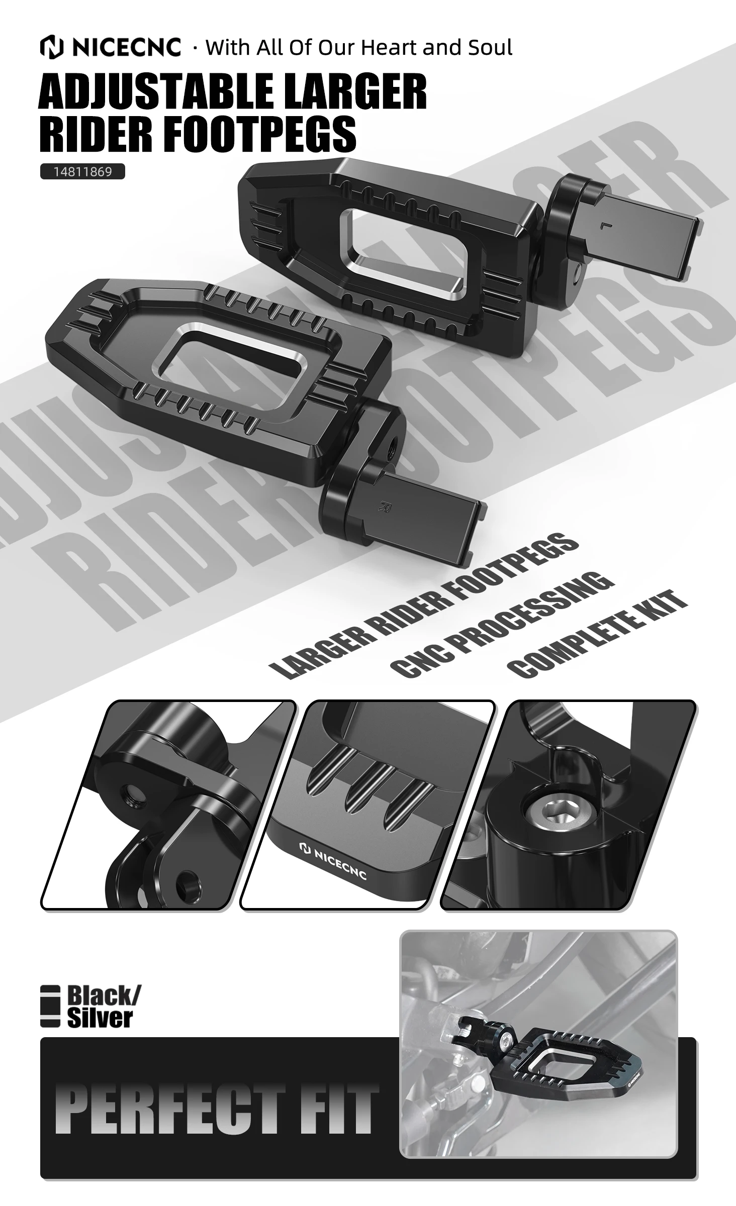 Für Harley Sportster S RH1250 2021–2024, verstellbare Fahrer-Fußrasten, Low Rider ST FXLRST 117 2022–2023, Street Bob FXBBS 114 2021–23 – Detail 9