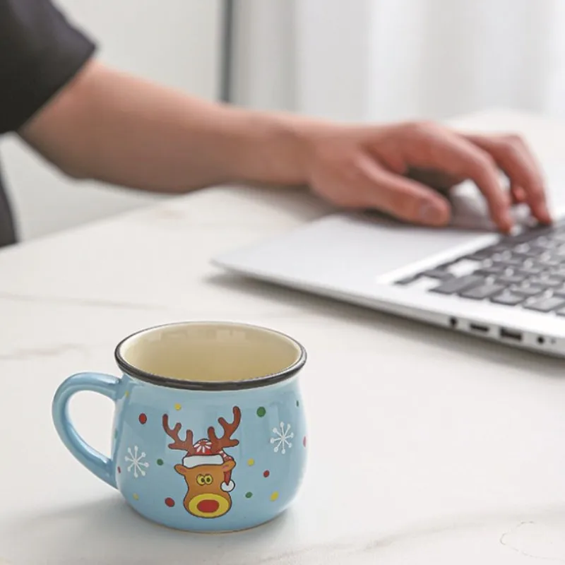 Ceramic Christmas Mug Cartoon Santa Coffee Cup Baking Shop Dessert Cup Coffee Breakfast Cup Children\'s Cup Christmas Decor Gifts