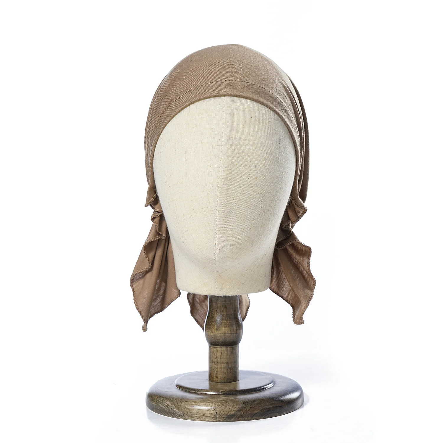 Neue muslimische Bambus vorgebundenes Kopftuch Turban Frauen Indien Kopfwickel Hüte Kopfbedeckung Krebs Bandanas Haarschmuck Kopfbedeckung – Detail 3