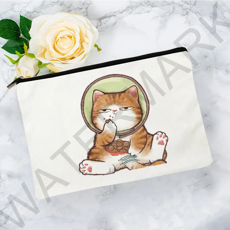 Pouchs For Travel Bags Pouch Women's Cosmetic Bag Cute Kissing Cat Makeup Bag With Printing Pattern Cute Organizer Bag