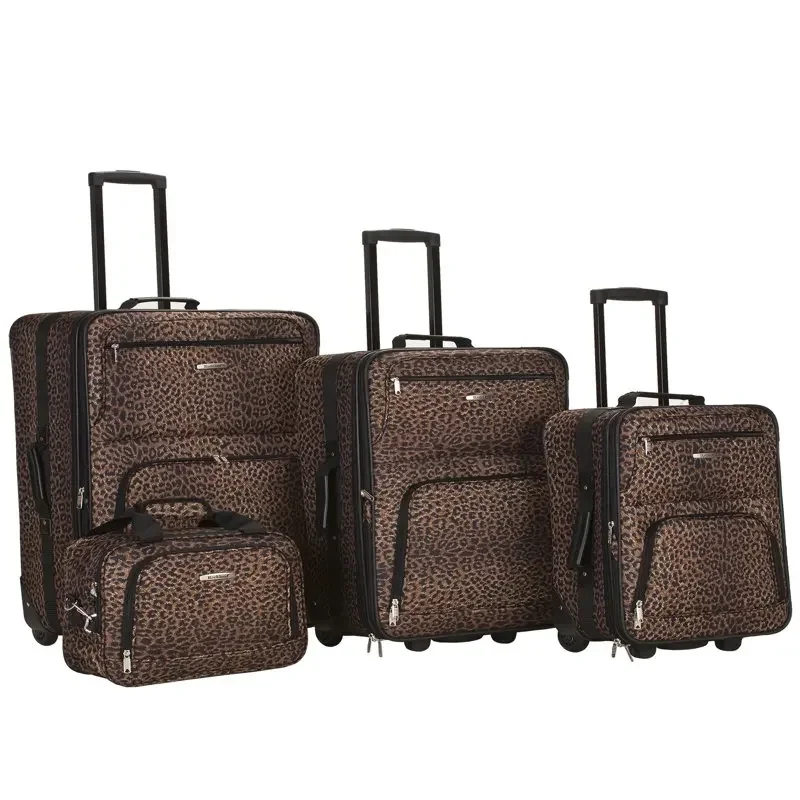 New Exquisite 4 Piece Softside Expandable Luggage Set F125 from Luggage Jungle - Travel in Comfort and Style.